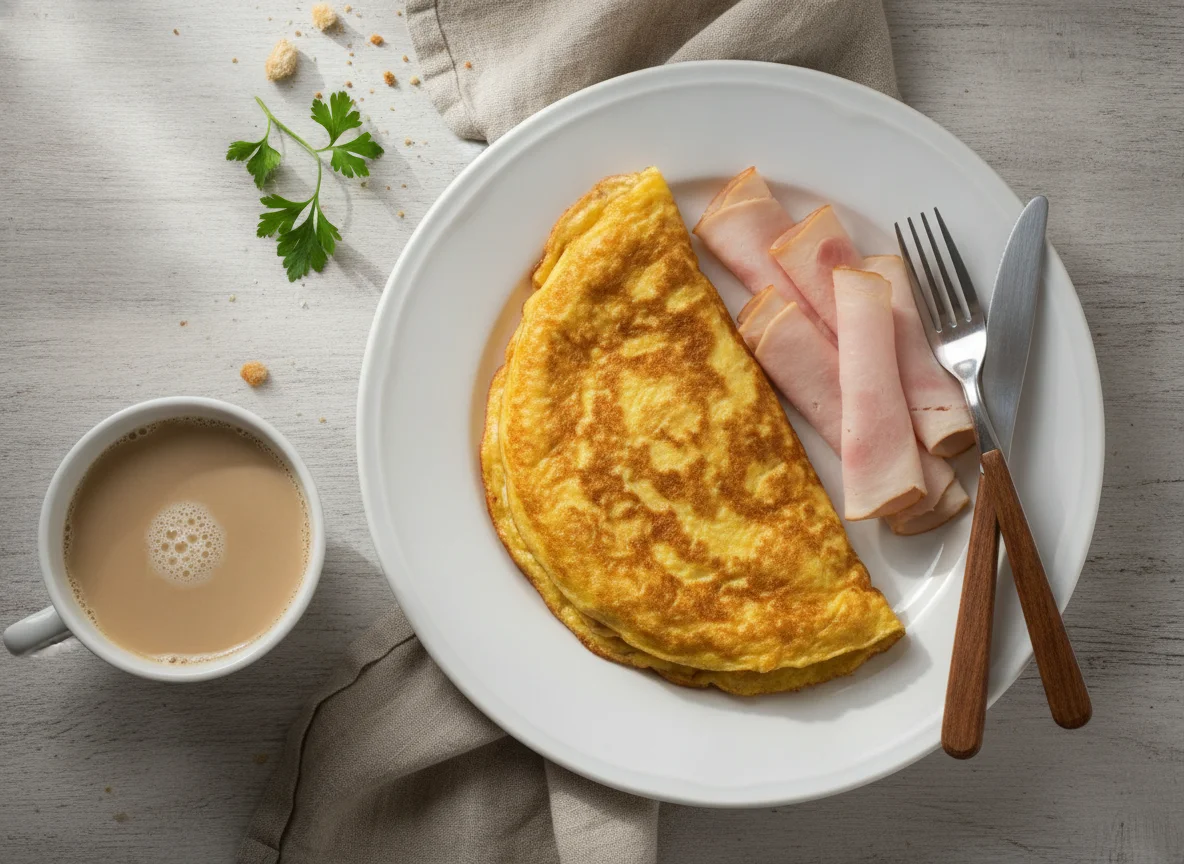 Desayuno con tortilla y fiambre photo