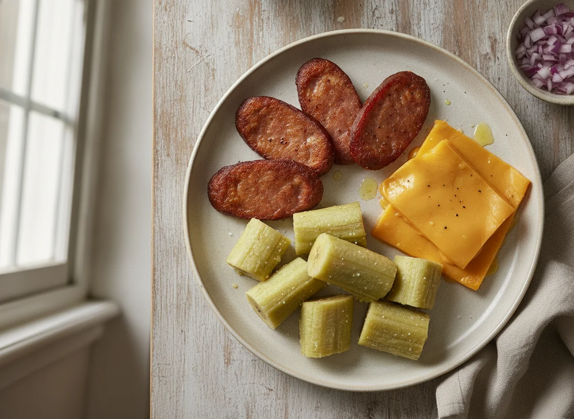 Desayuno Dominicano (Salami, Plátano Hervido y Queso) photo