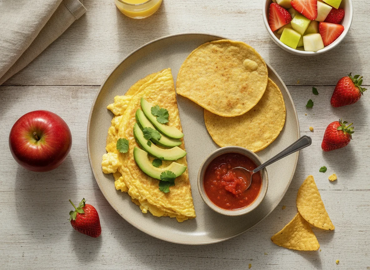 Desayuno mexicano con fruta photo