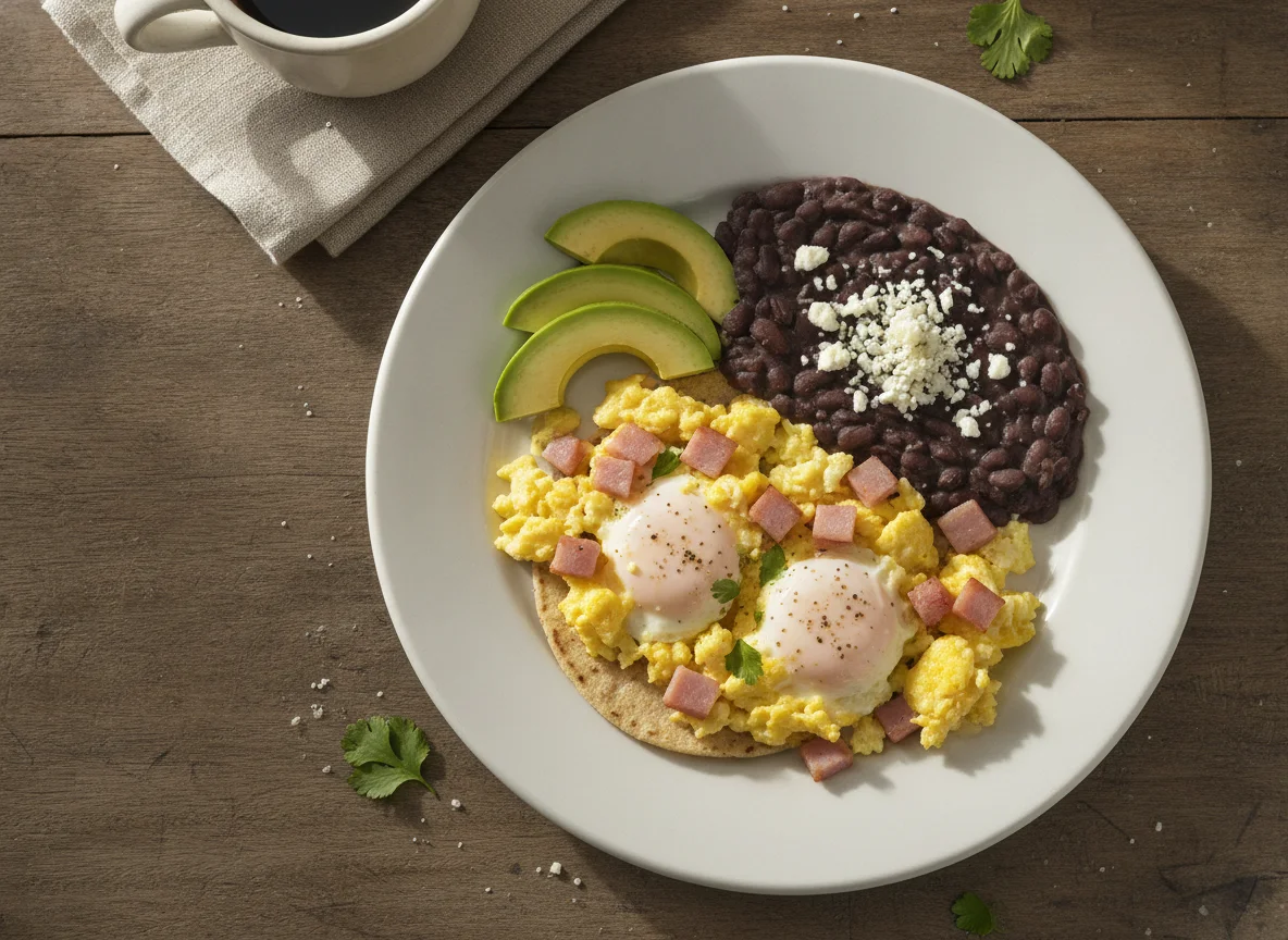 Desayuno Mexicano con Huevos con Jamón photo