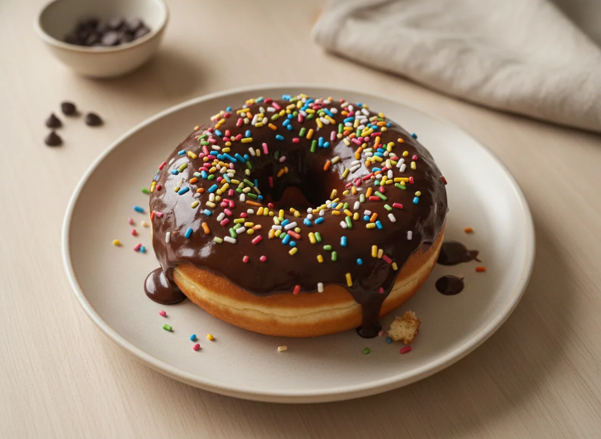 Dona de chocolate con chispas photo