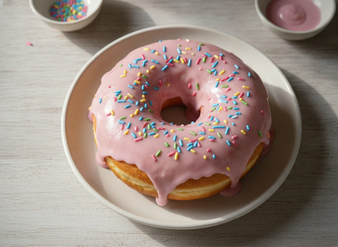 Dona glaseada con chispas photo