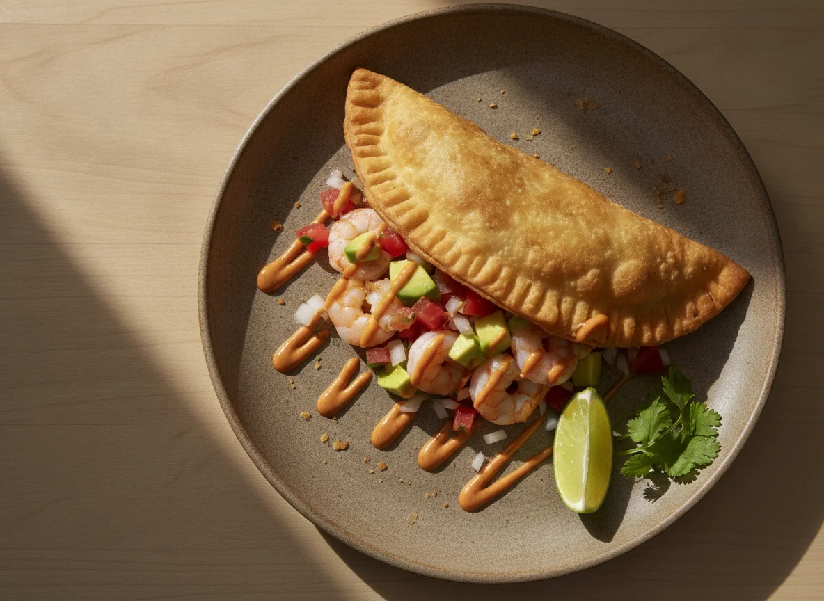 Empanada de camarón photo