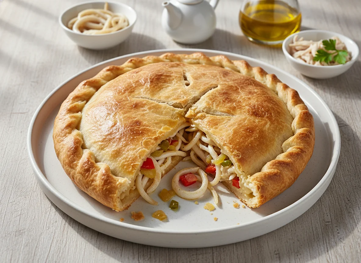 Empanada de pollo con gulas photo