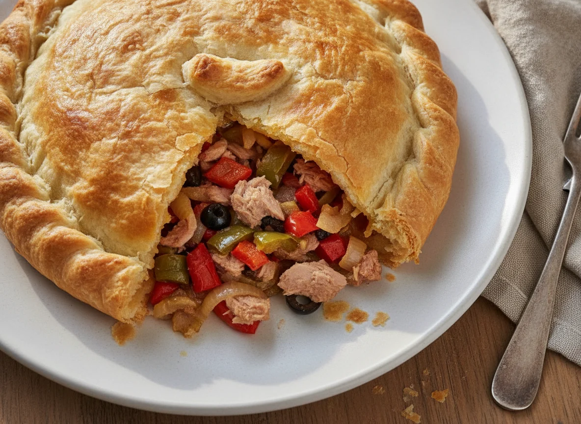 Empanada de verduras y atún photo