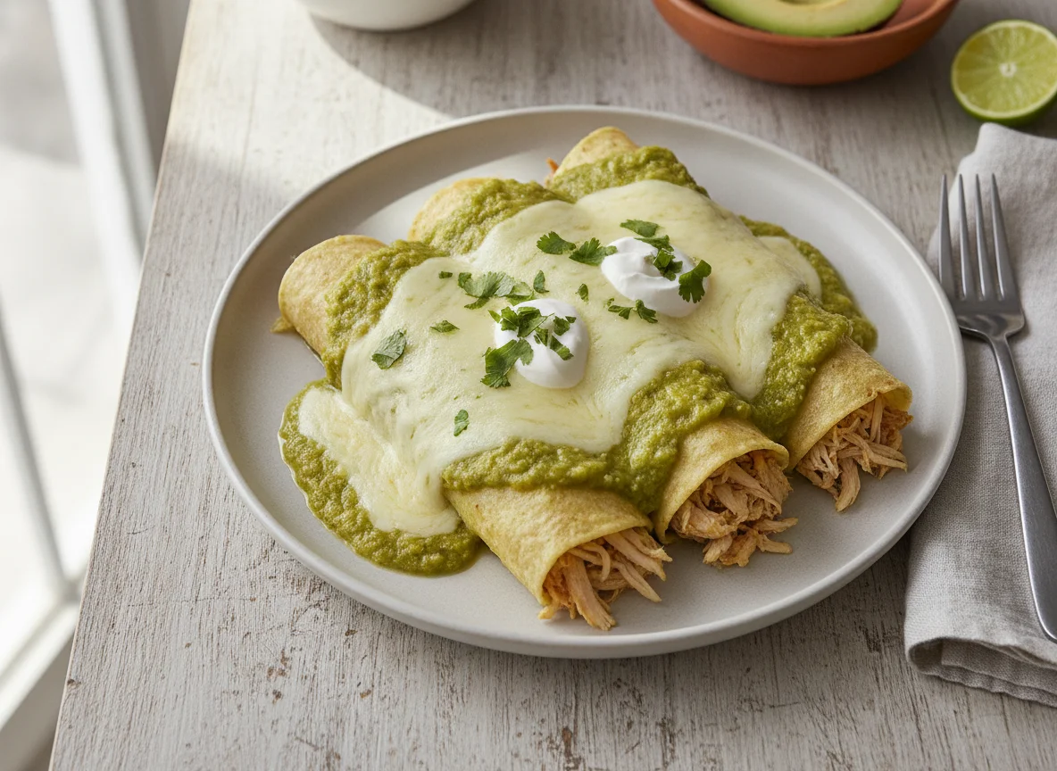 Enchilada verde con queso photo