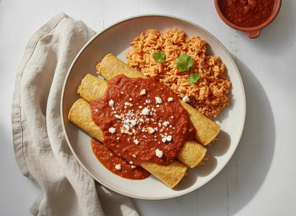 Enchiladas con arroz photo