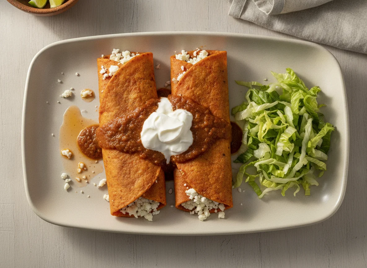 Enchiladas Potosinas con guarnición photo