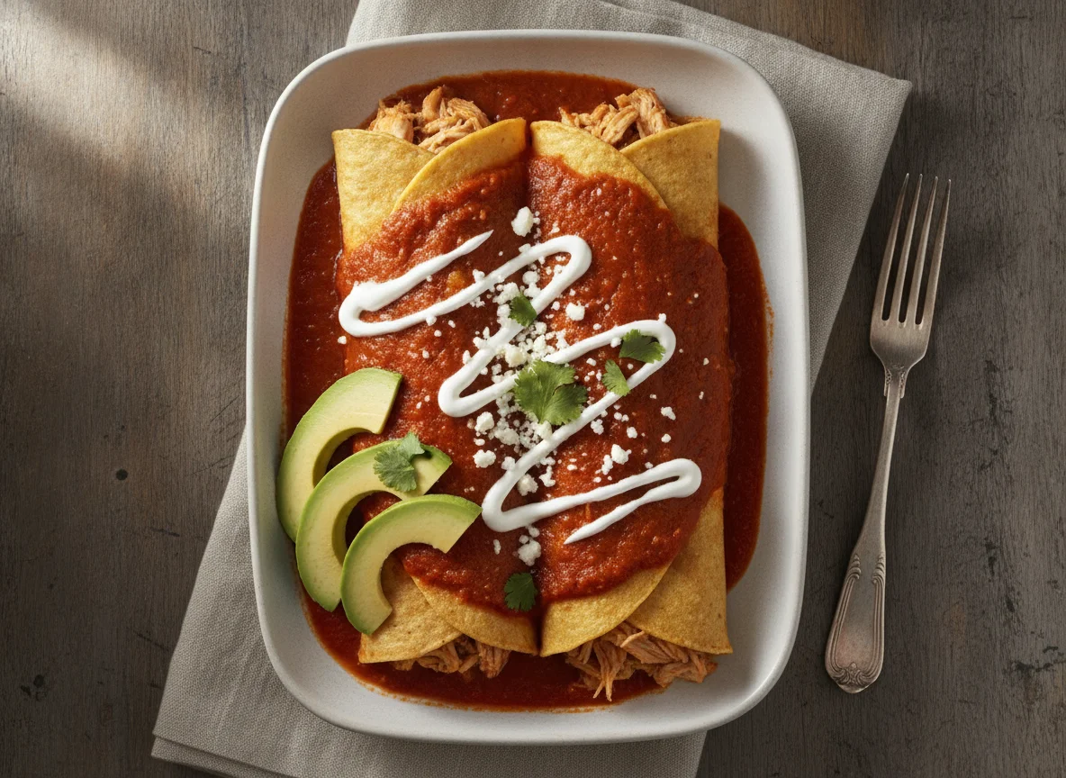 Enchiladas Rojas con Pollo photo