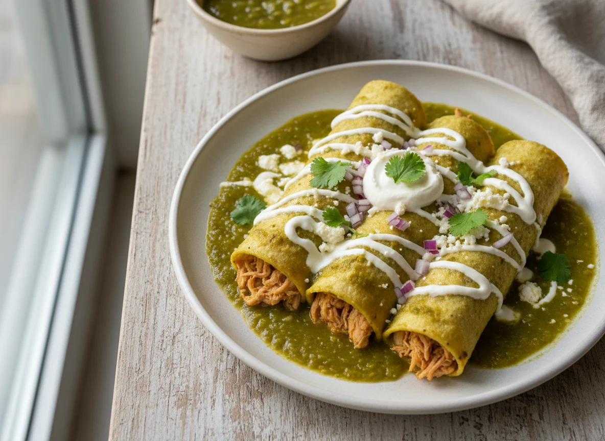Enchiladas Verdes con Pollo y Queso photo