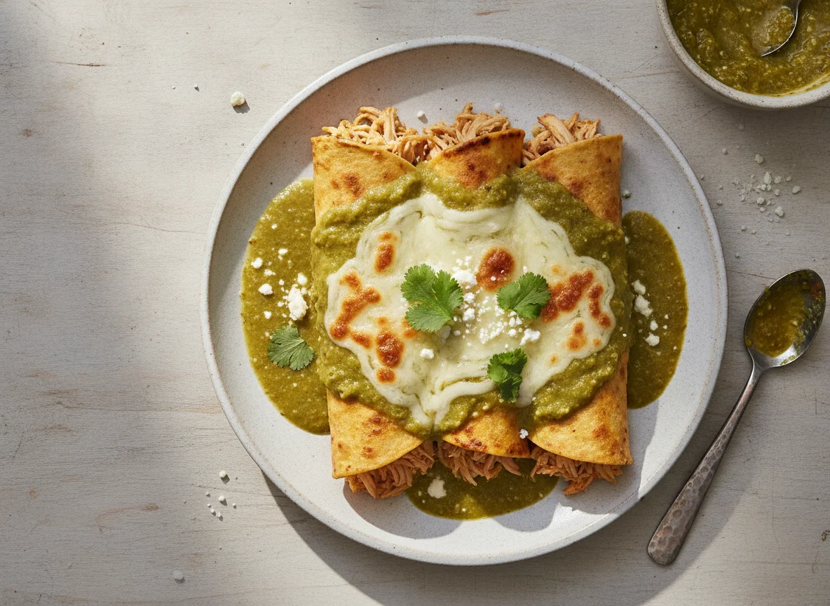 Enchiladas verdes de pollo photo