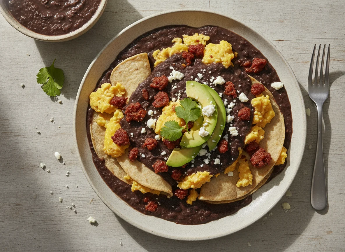 Enfrijoladas con huevo photo