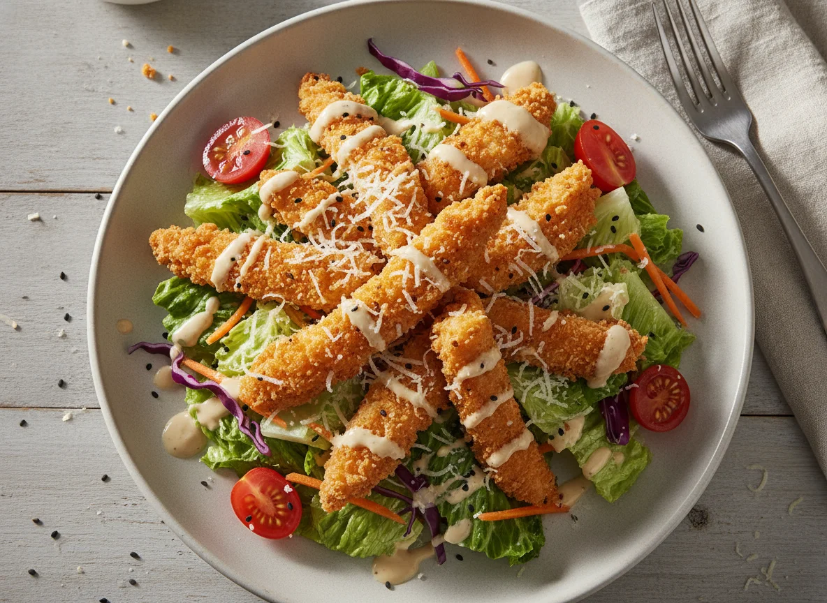 Ensalada Caesar con Pollo Crispy photo