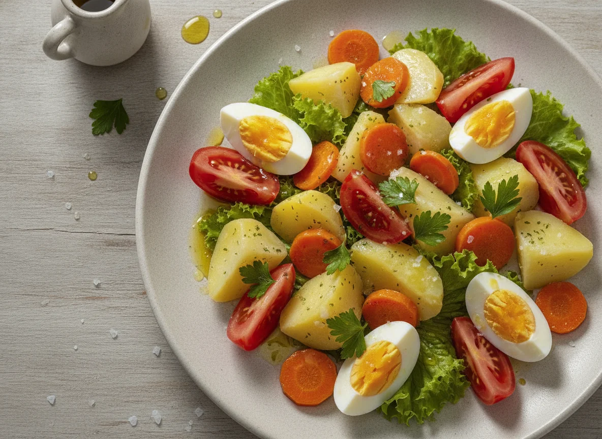 Ensalada campera con huevo duro photo