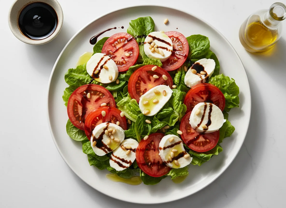 Ensalada Caprese con Lechuga y Aderezo photo
