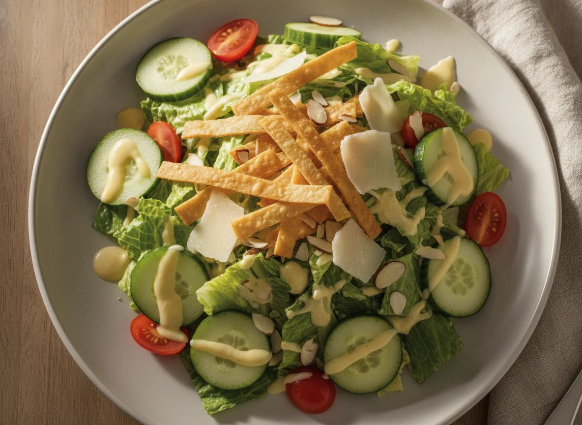 Ensalada César con pepino y jitomate photo