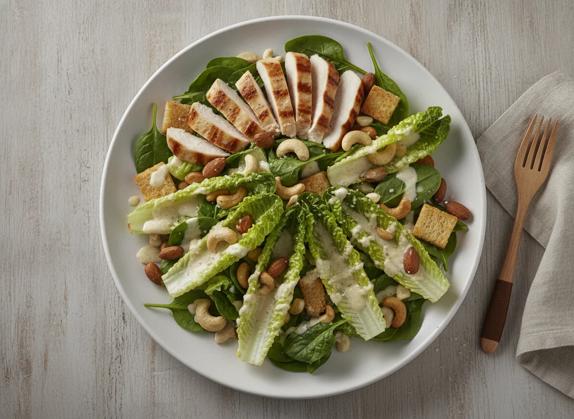 Ensalada César con Pollo y Frutos Secos photo