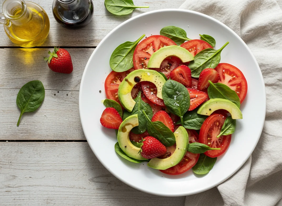 Ensalada con aguacate y tomate photo