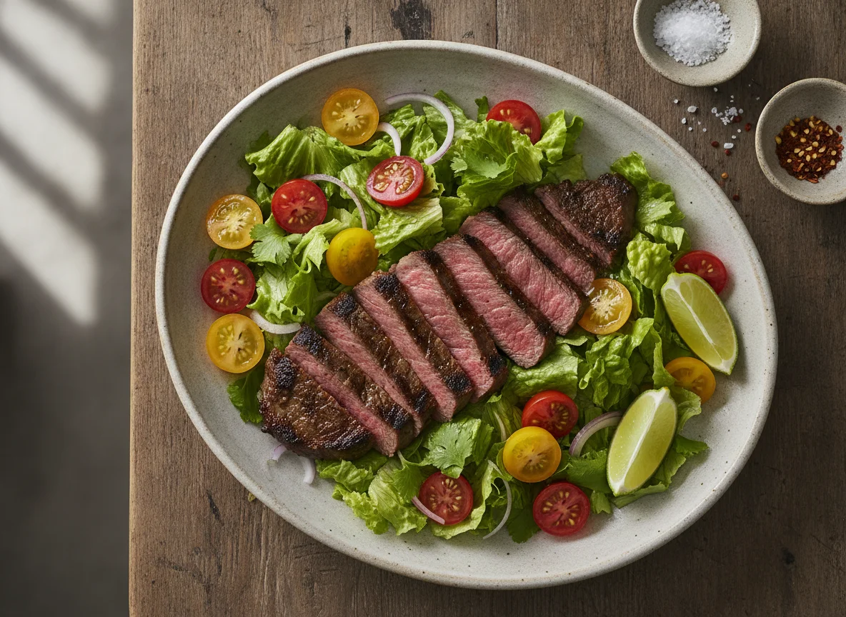 Ensalada con carne asada photo