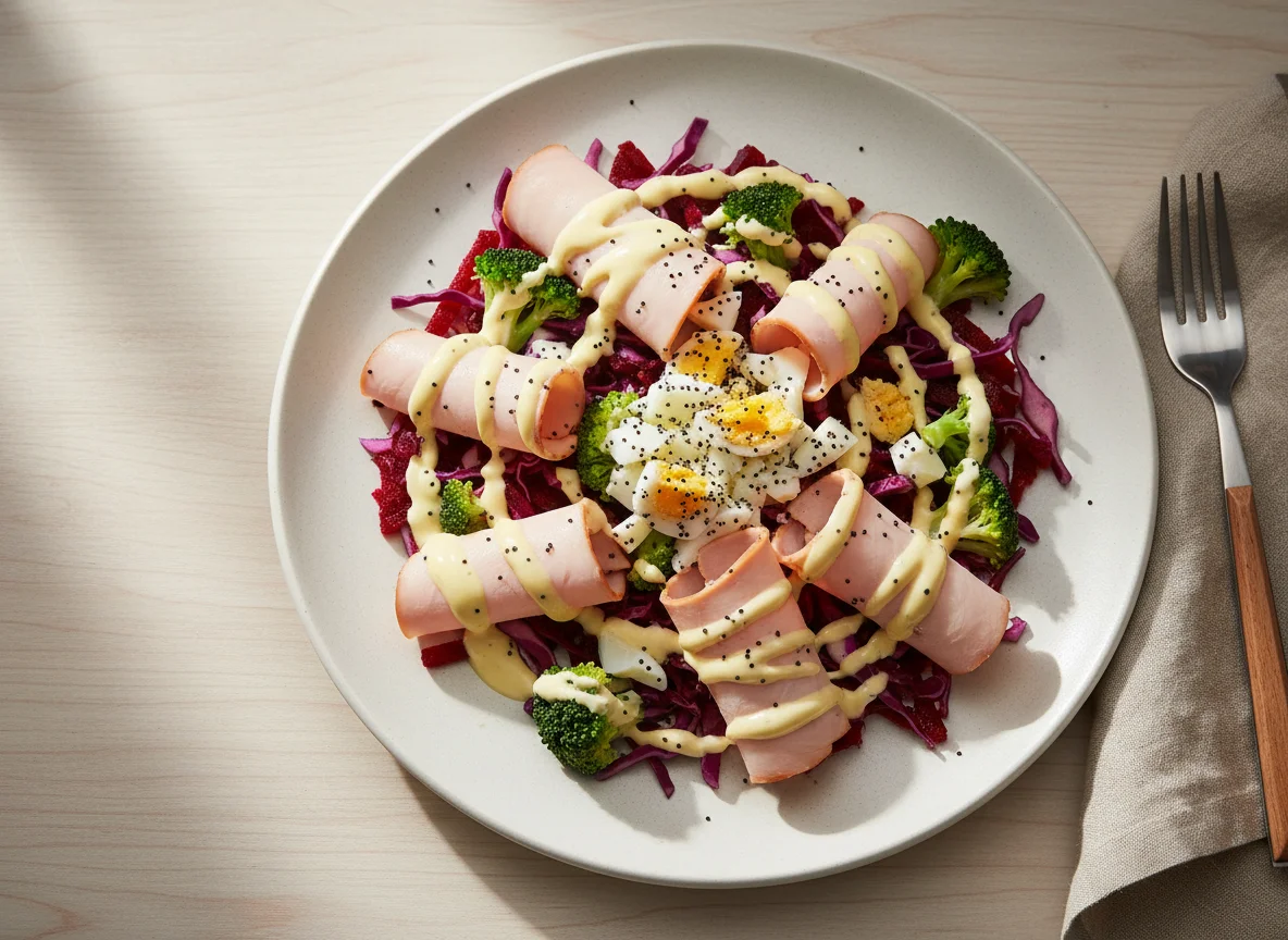 Ensalada con jamón y vegetales photo