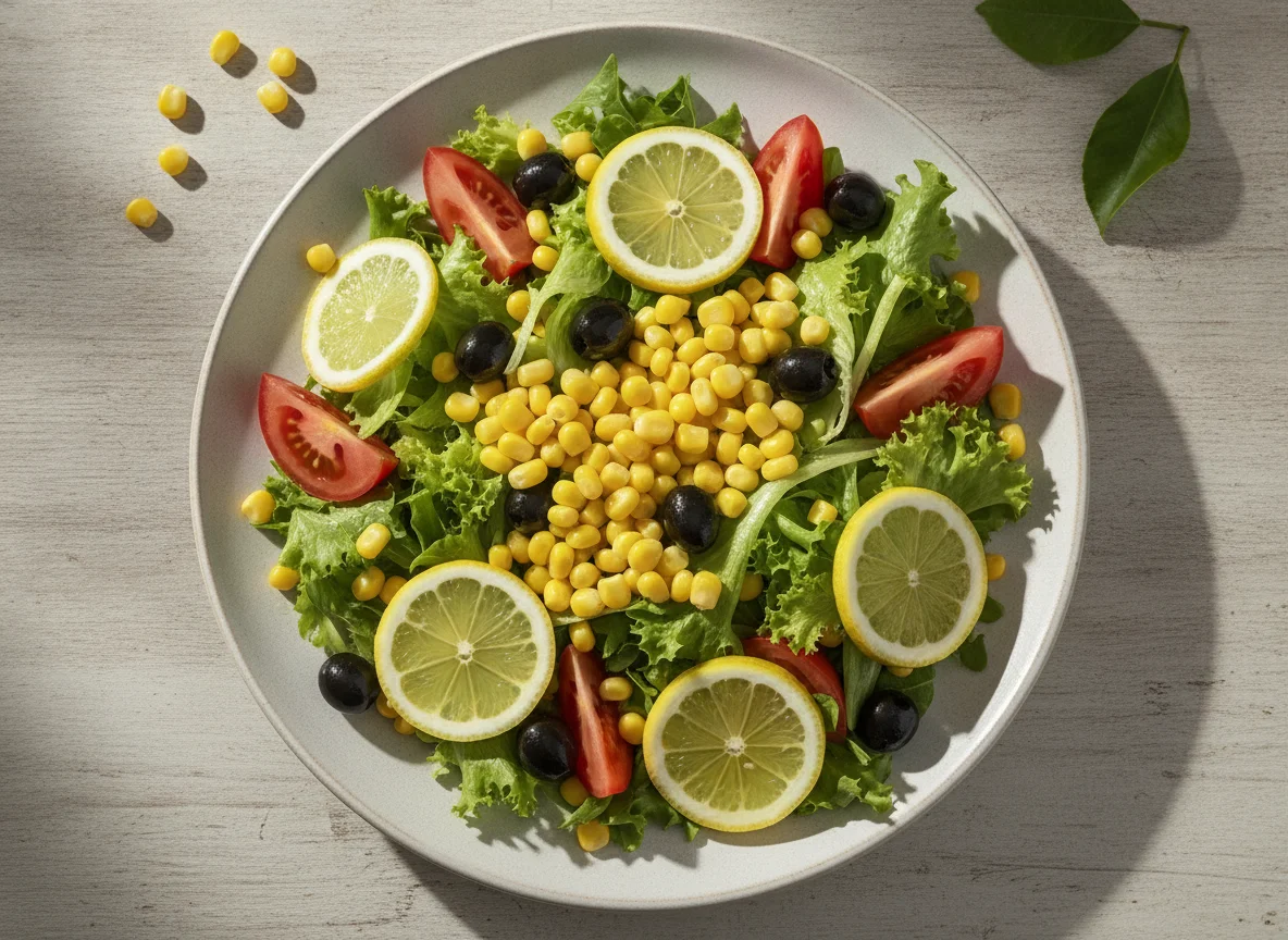 Ensalada con maíz dulce y limón photo