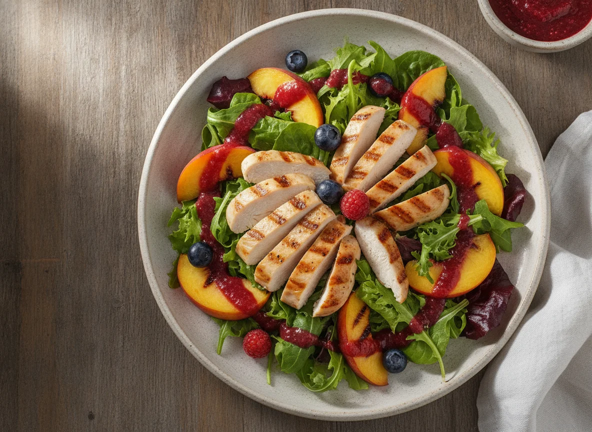 Ensalada con pollo a la plancha photo
