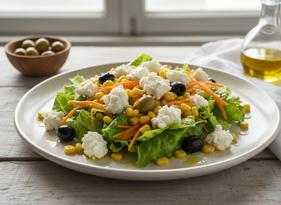 Ensalada con queso fresco photo