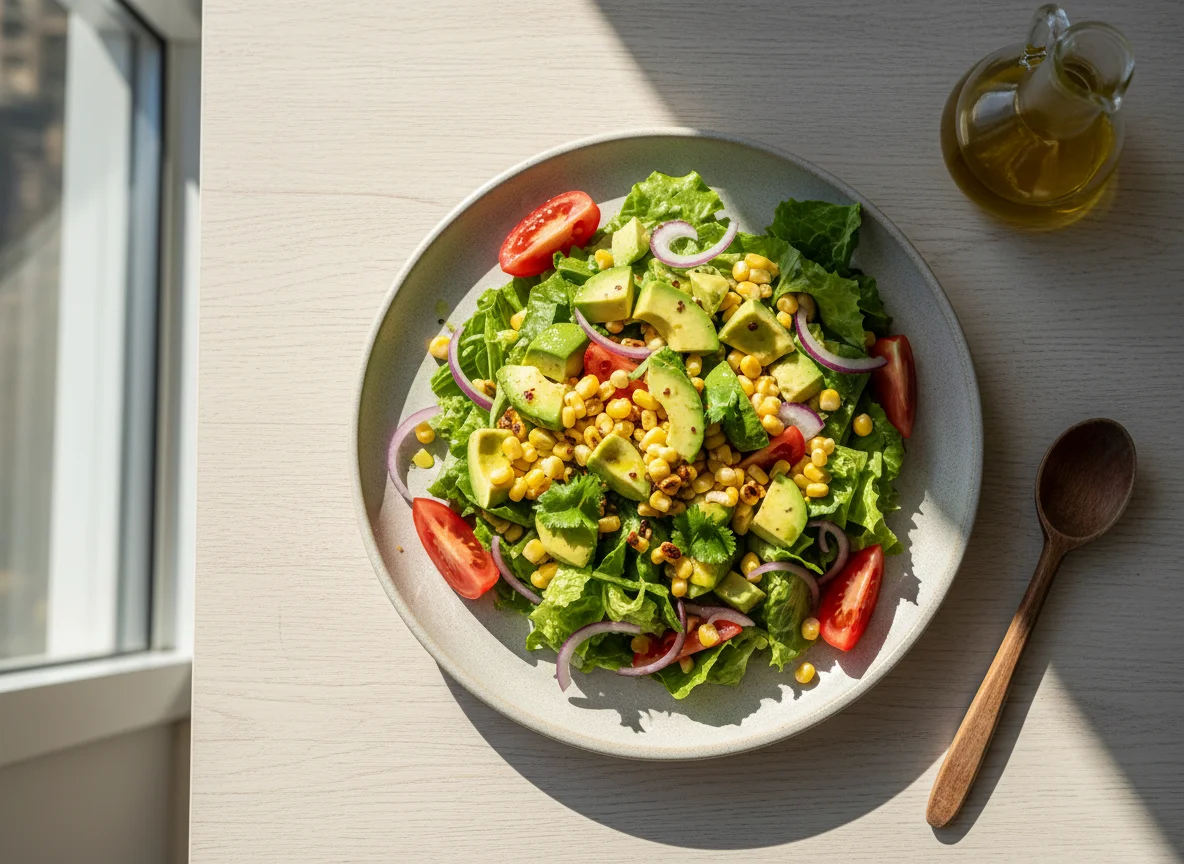 Ensalada de aguacate y maíz photo