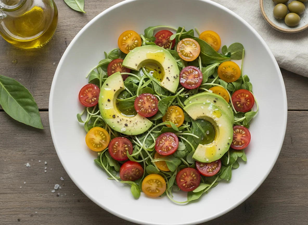 Ensalada de aguacate y tomate cherry photo