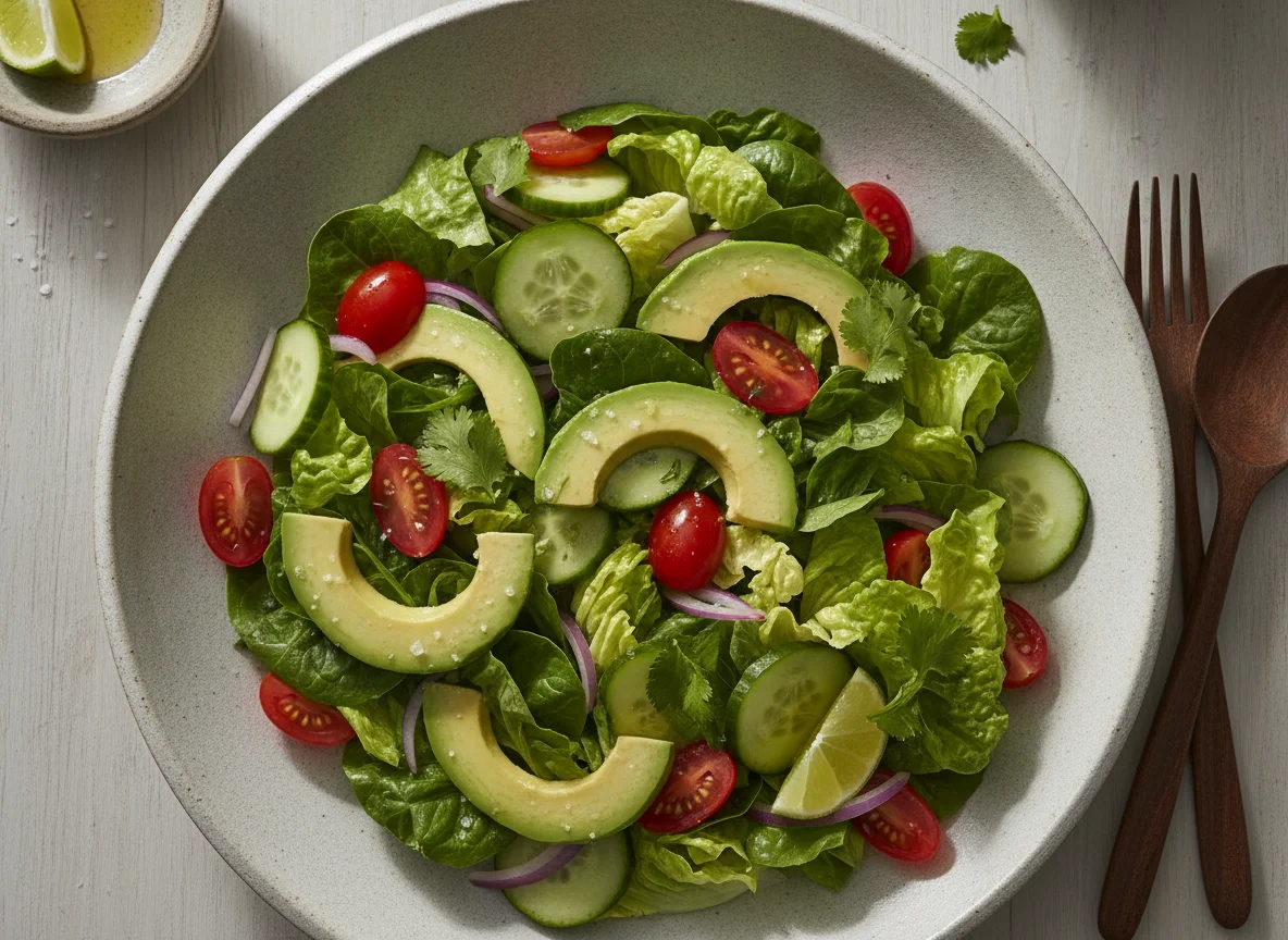 Ensalada de aguacate y vegetales photo