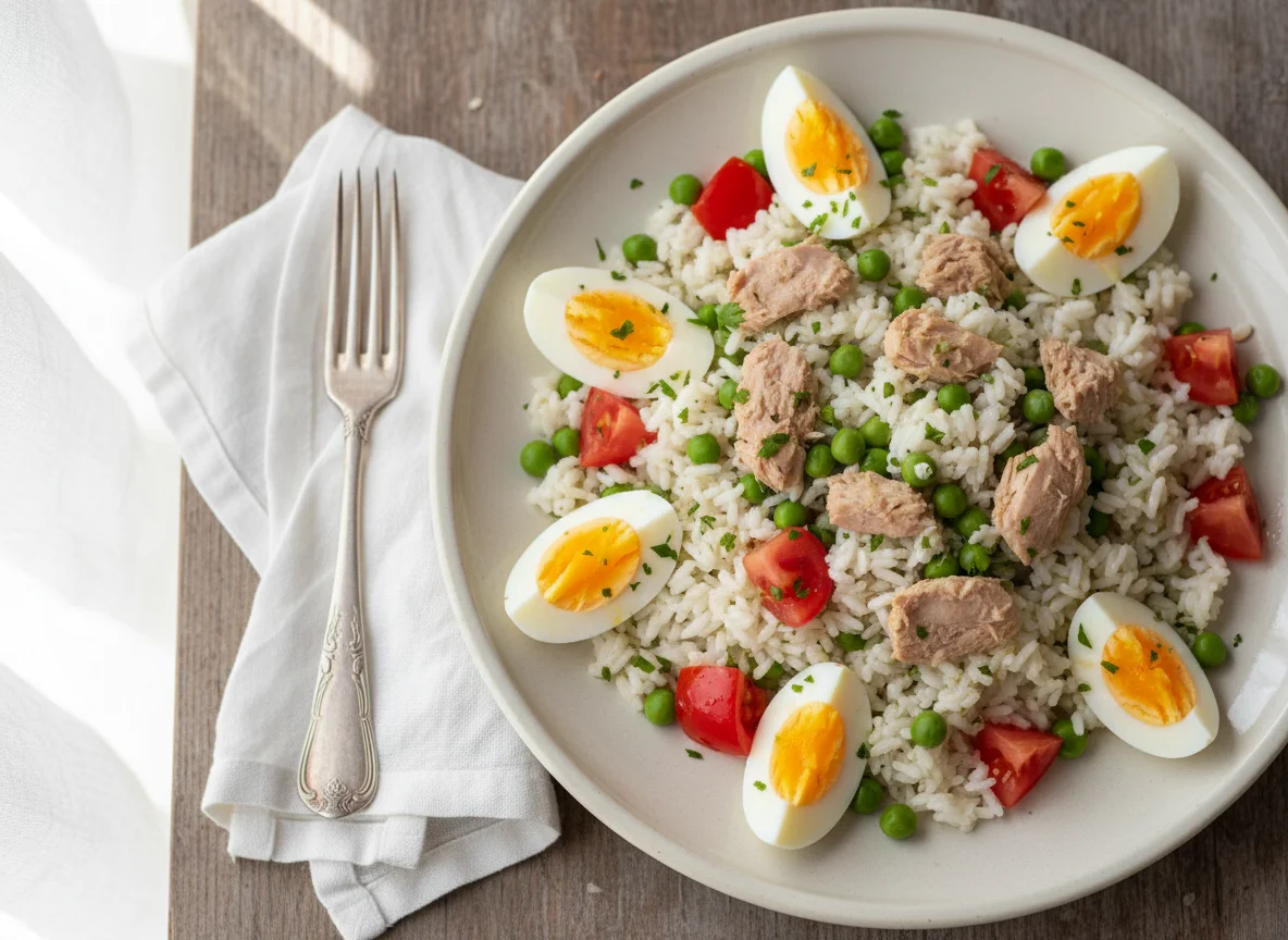 Ensalada de arroz con atún photo