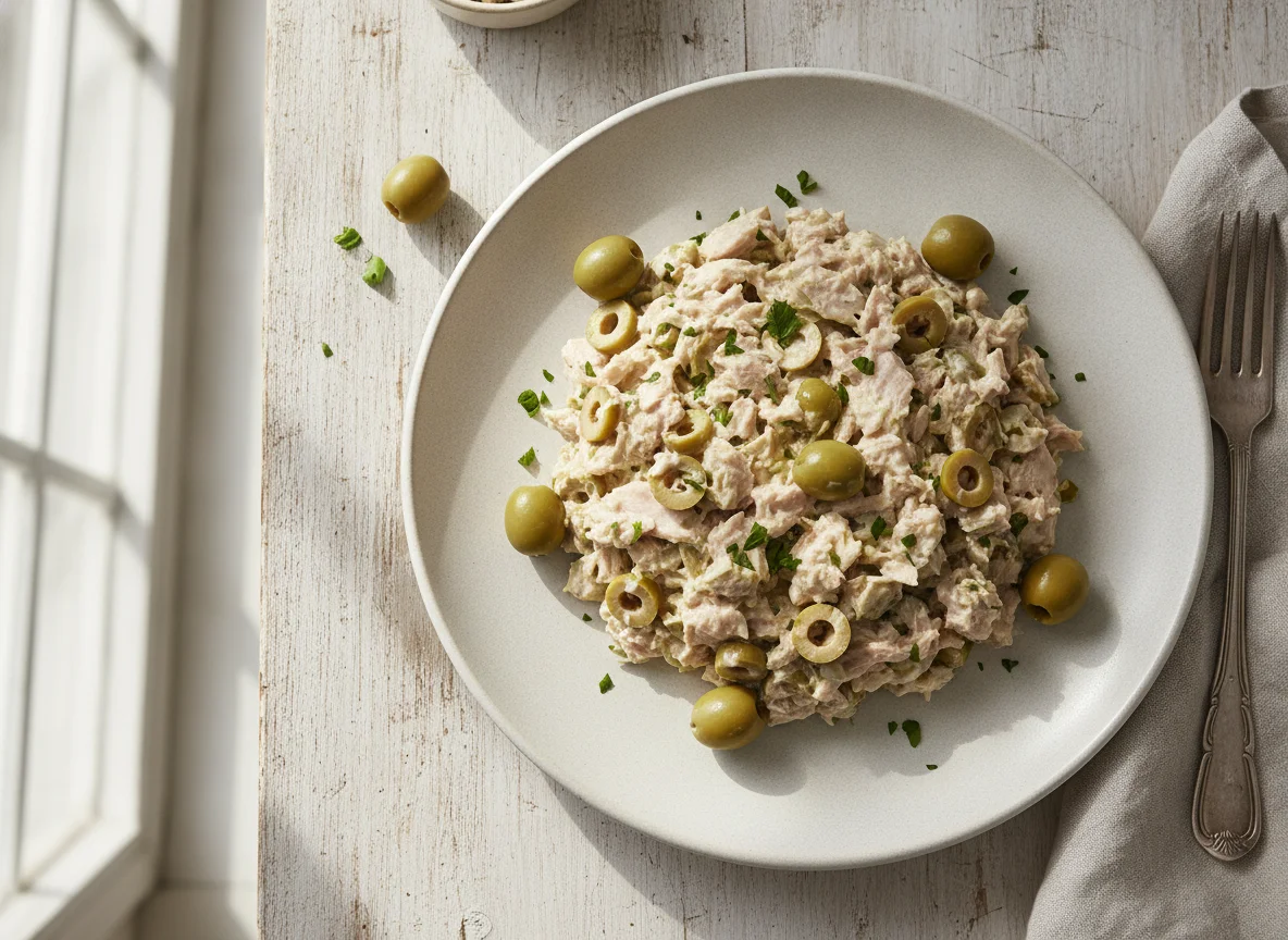 Ensalada de atún con aceitunas photo