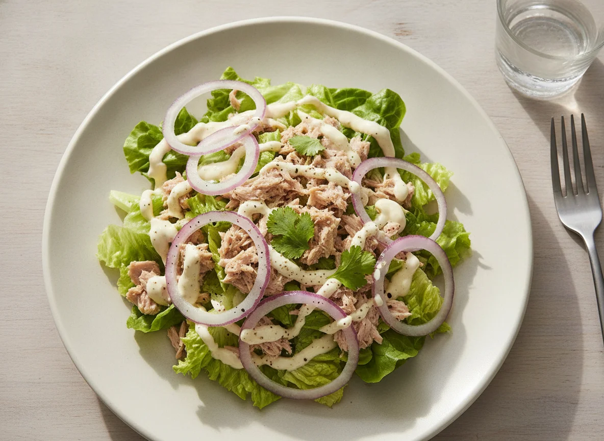 Ensalada de atún con cebolla photo