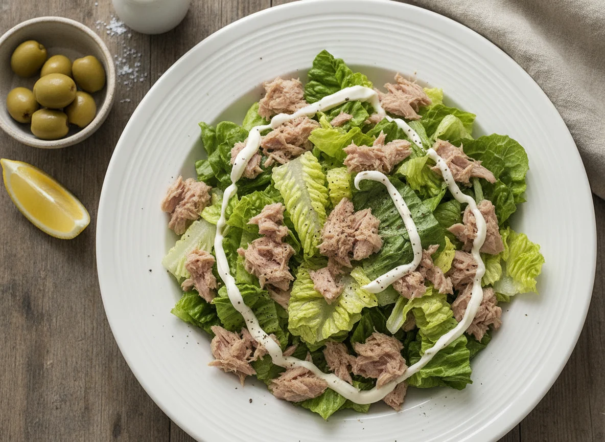 Ensalada de atún con lechuga photo