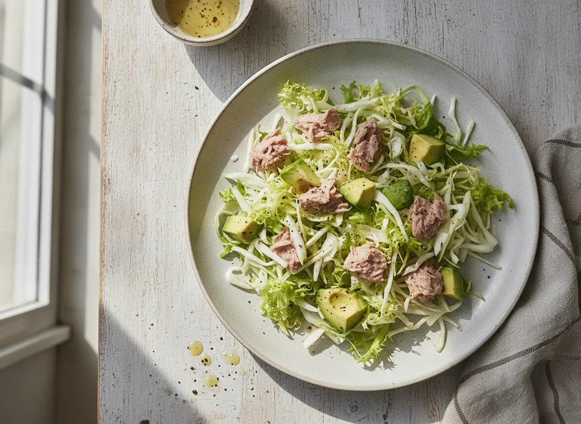 Ensalada de atún con palta y repollo photo