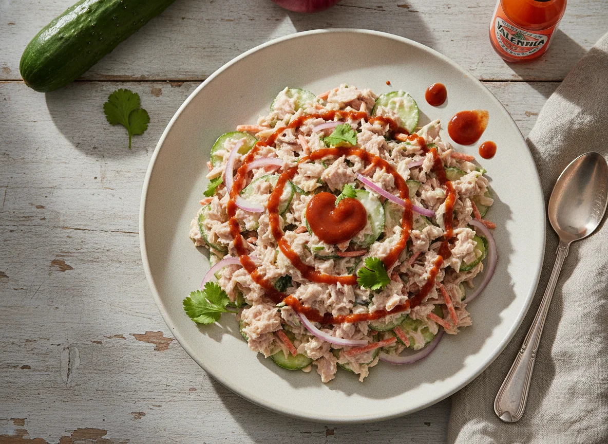 Ensalada de atún con pepino photo