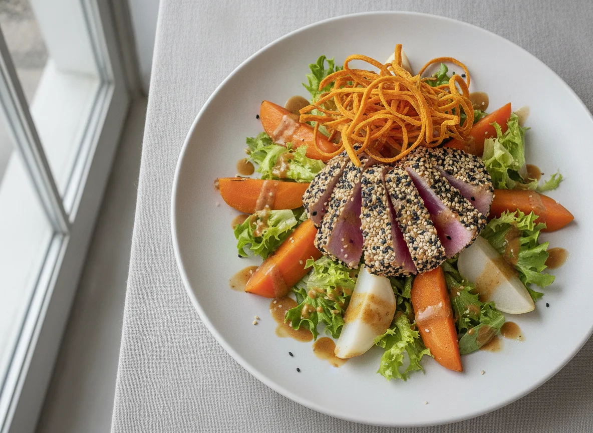 Ensalada de Atún con Sésamo y Vegetales photo
