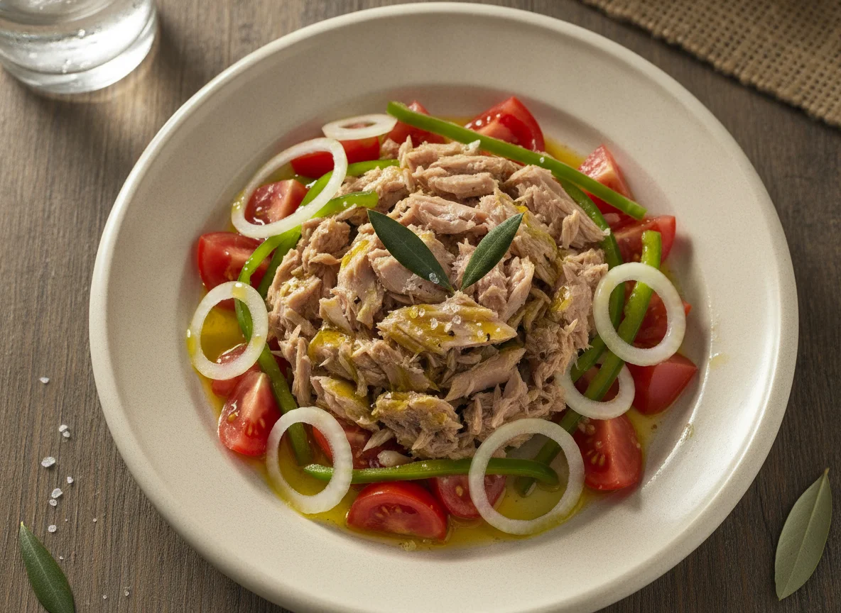 Ensalada de atún con tomate y pimiento photo