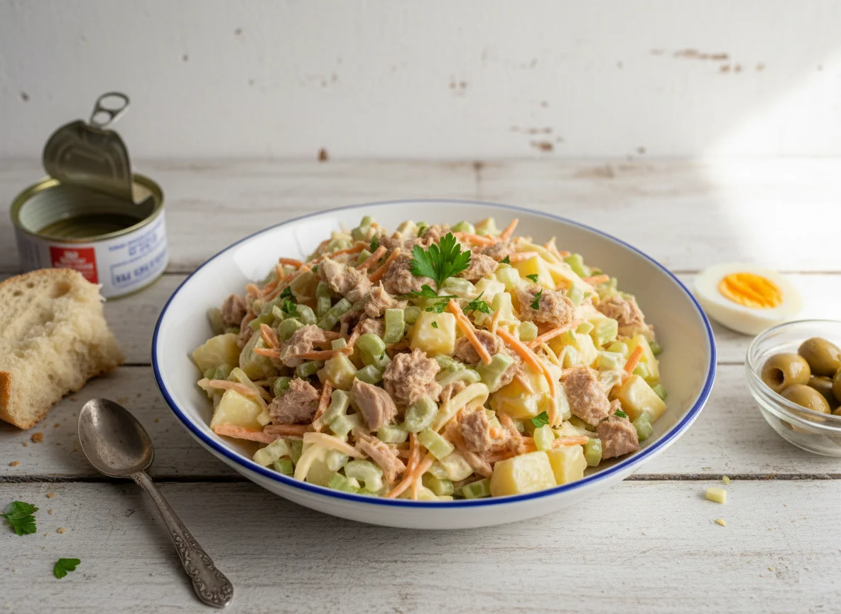 Ensalada de atún con verduras photo