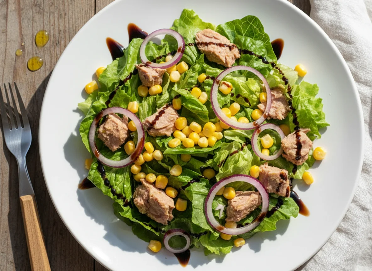 Ensalada de atún y maíz photo