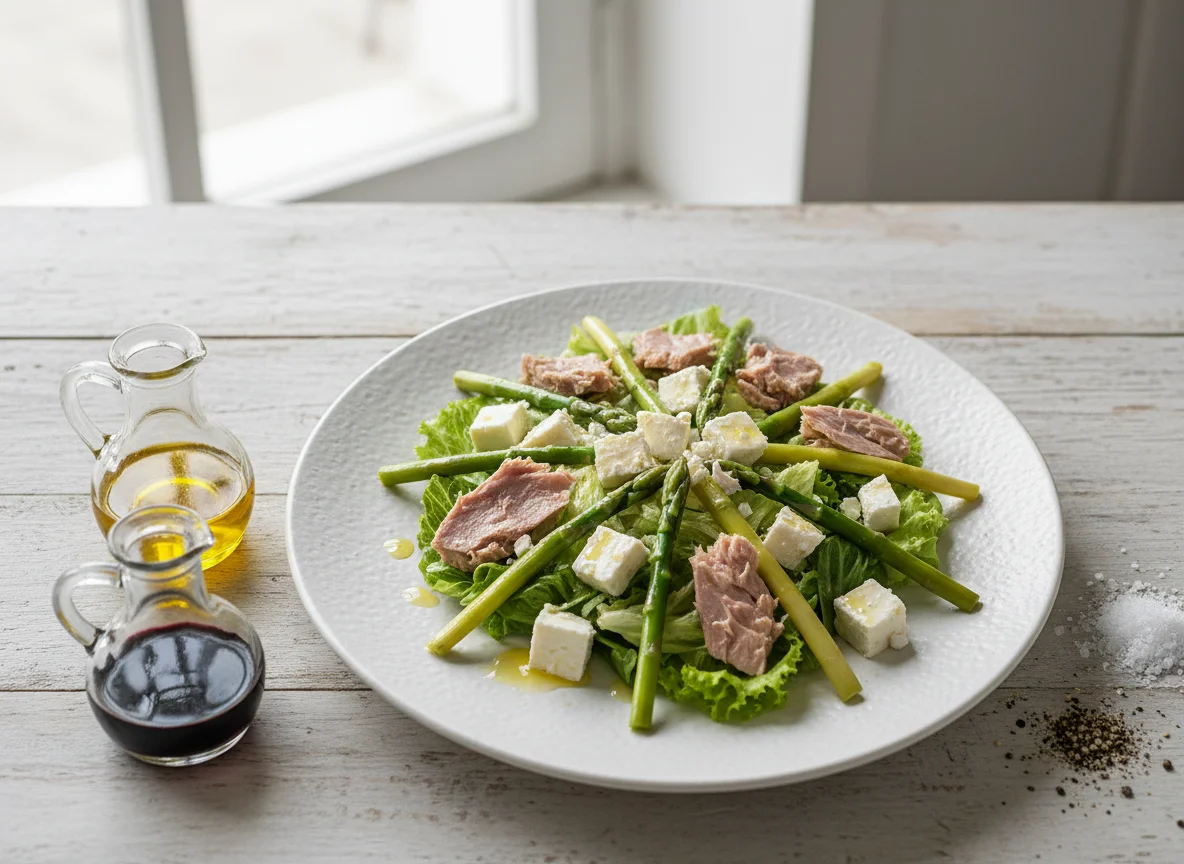 Ensalada de atún y queso fresco photo