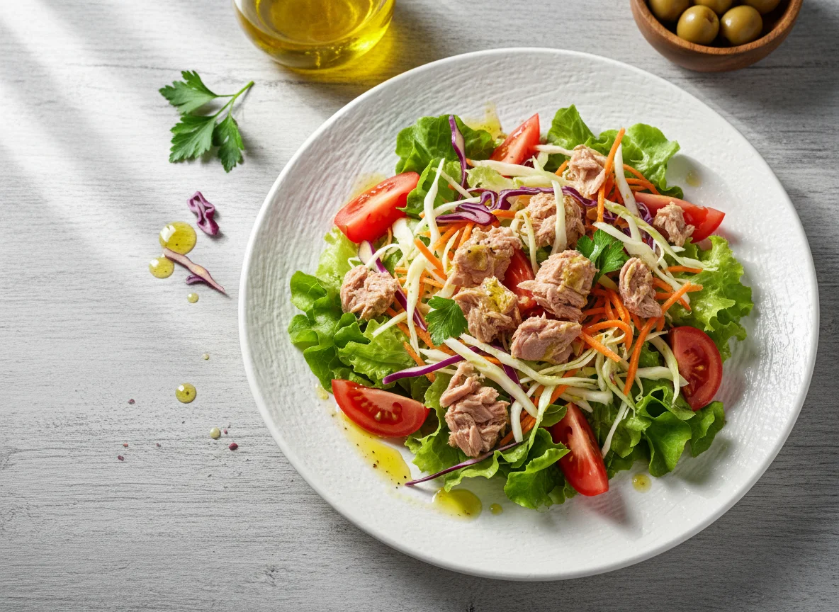 Ensalada de atún y vegetales photo