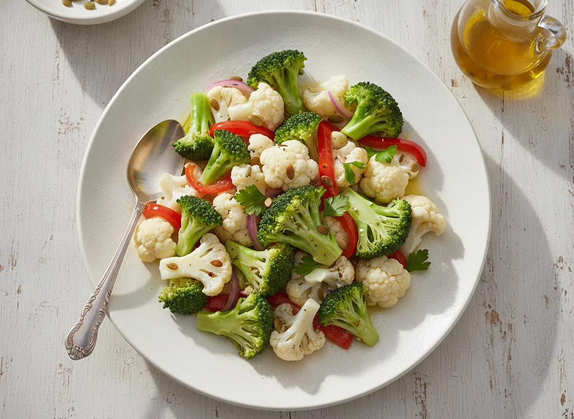 Ensalada de brócoli y coliflor photo