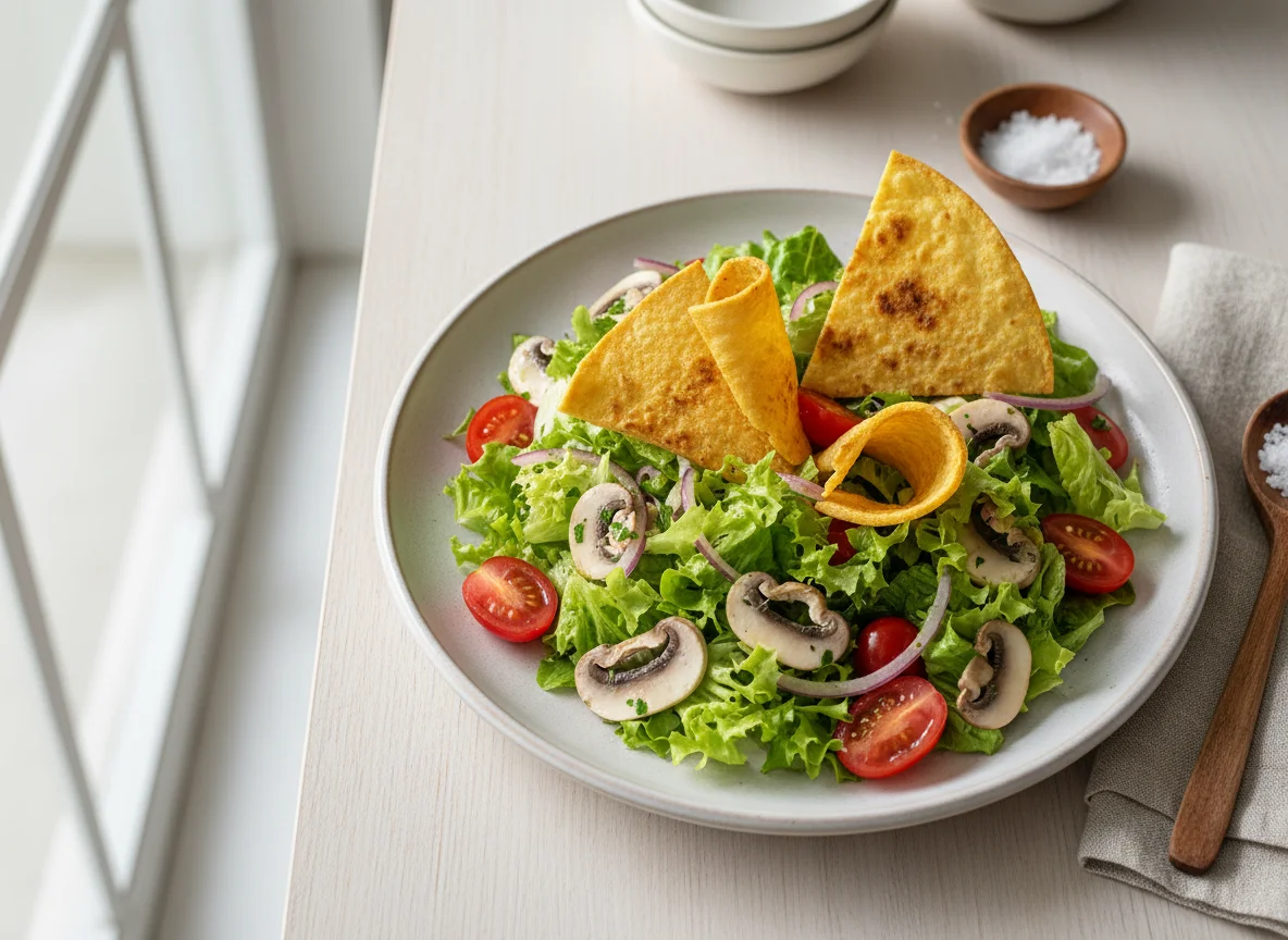 Ensalada de champiñones con tortilla photo
