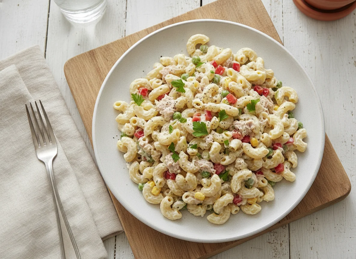 Ensalada de coditos con atún photo