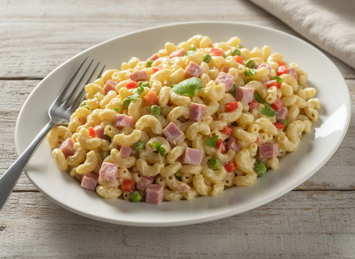 Ensalada de coditos con jamón photo