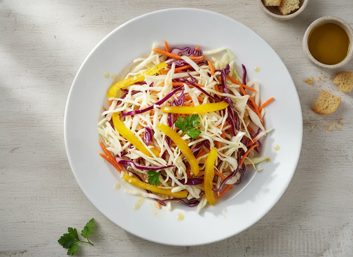 Ensalada de col y zanahoria con pimiento photo