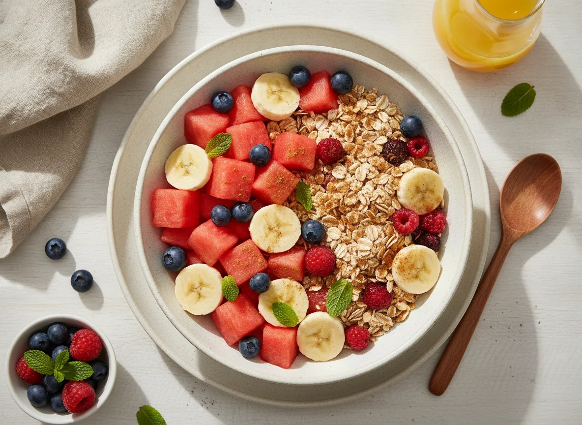 Ensalada de frutas con avena photo