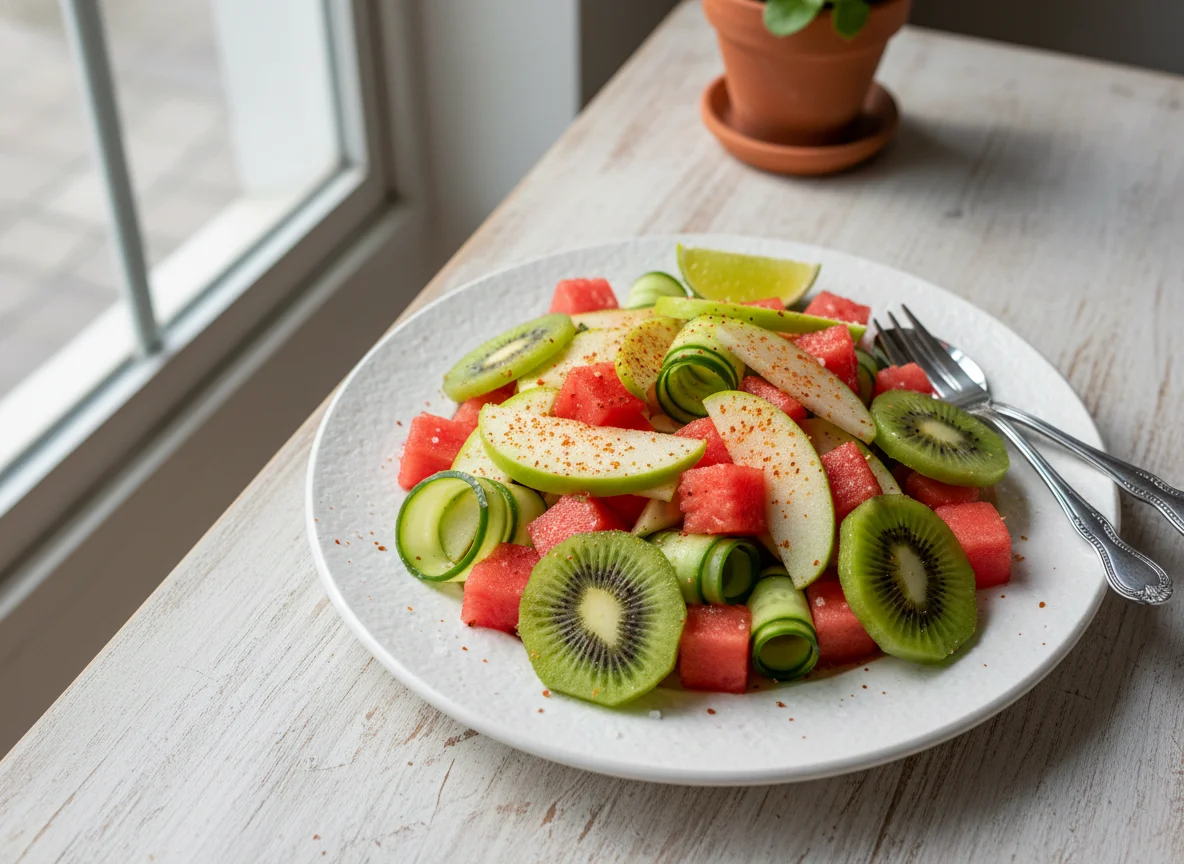Ensalada de frutas con chile photo