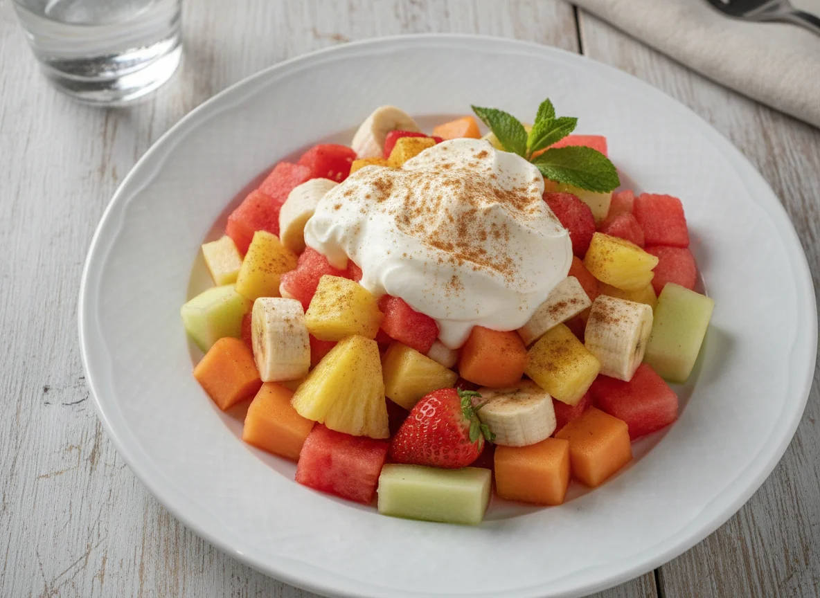 Ensalada de frutas con crema photo